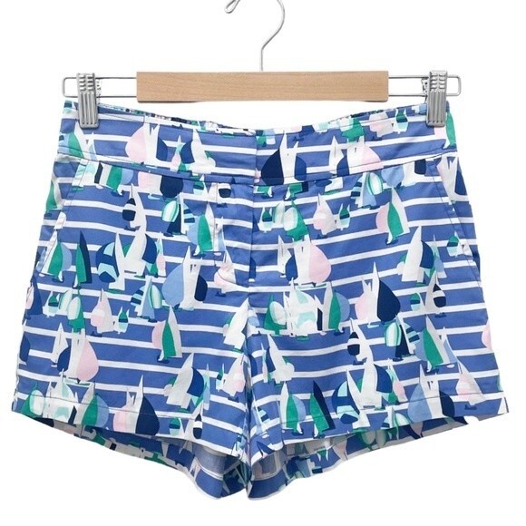 Vineyard Vines Tencel Foley Short Marlin Blue Harbor Sailing Scene Size 00 | XXS - Picture 10 of 10